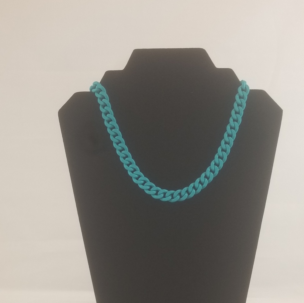Sale!! Edgy Marc Jacobs Teal Curb Chain Necklace